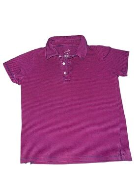 Properly Tied Short-Sleeve Striped Polo in red & navy